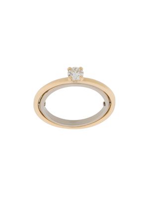 Charlotte Chesnais 18kt yellow and white gold Elipse solitaire diamond ring