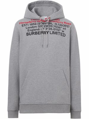 Burberry Location-print drawstring hoodie - Grey