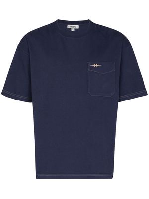 Phipps embroidered logo T-shirt - Blue