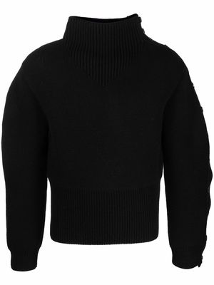 Bottega Veneta mock-neck wool-blend jumper - Black