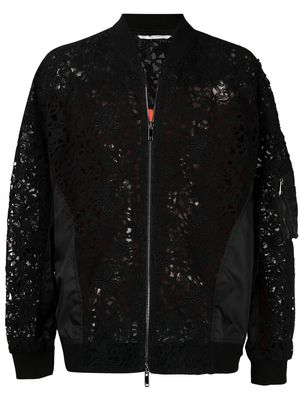 Valentino lace bomber jacket - Black