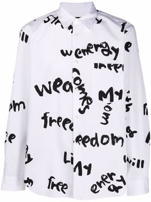 Comme Des Garçons Homme Plus Freedom graphic-print shirt - White