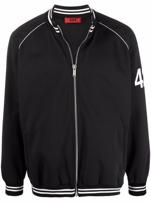 424 logo sleeve bomber jacket - Black