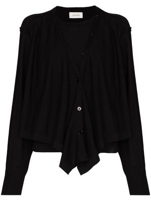 Lemaire layered fine-knit cardigan - Black