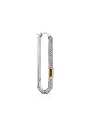 AS29 18kt white and 18kt yellow gold large Lock diamond carabiner earring - Silver