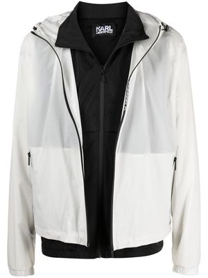 Karl Lagerfeld layered hooded jacket - White