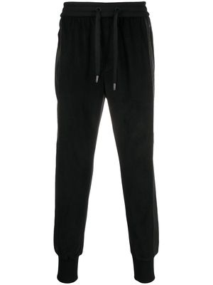 Dolce & Gabbana cropped panelled corduroy track pants - Black