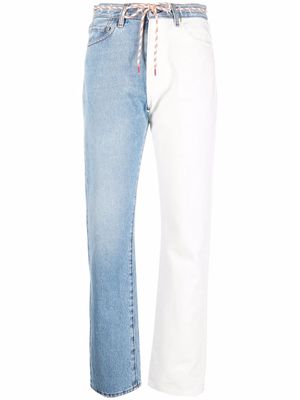 Aries Pascal colour-block straight leg jeans - Blue