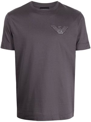 Emporio Armani embroidered-logo T-shirt - Grey
