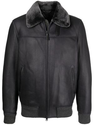 Brioni shearling-collar jacket - Black