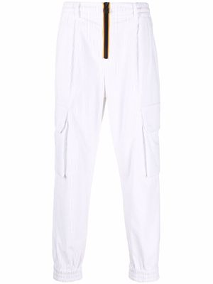 K-Way R&D ribbed zip-up straight trousers - White