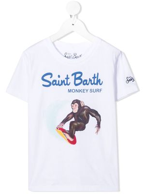 MC2 Saint Barth Monkey Surf print T-shirt - White