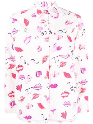 Chanel Pre-Owned 1990s lip-print shirt - White