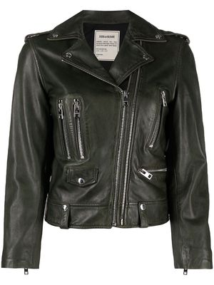 Zadig&Voltaire fitted biker jacket - Green