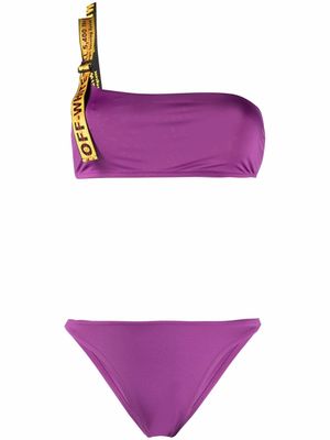 Off-White Industrial strap asymmetric bikini - Purple