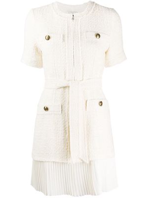 SANDRO tweed coat mini dress - Neutrals