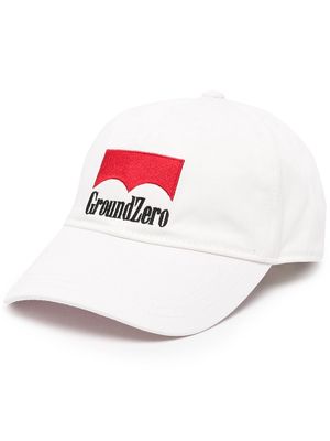 Ground Zero logo-embroidered cotton cap - White
