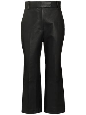 KHAITE Melie cropped leather trousers - Black