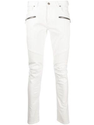 Balmain slim-fit panelled jeans - White