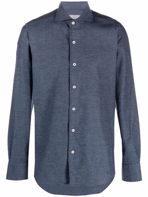 Canali button-down fitted shirt - Blue