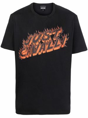 Just Cavalli logo-print cotton T-shirt - Black