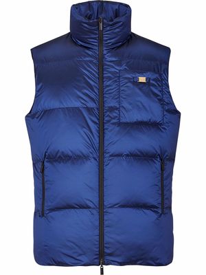Fendi reversible logo-print padded gilet - Blue