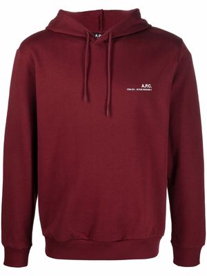 A.P.C. chest logo-print hoodie - Red