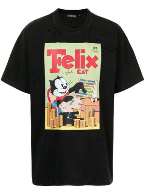 Mostly Heard Rarely Seen Vintage Piggy Bank Felix T-shirt - Black