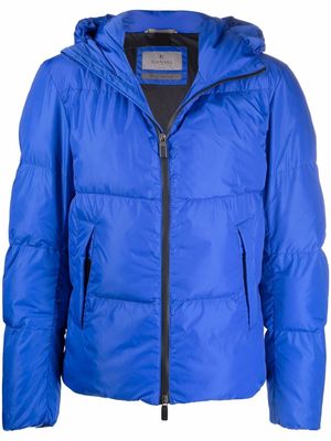 Canali zip-up cotton puffer coat - Blue