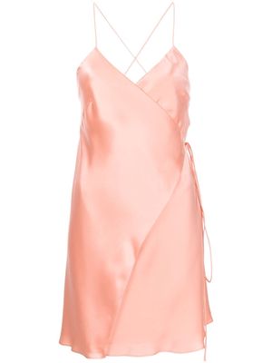 Michelle Mason strappy wrap mini dress - Orange