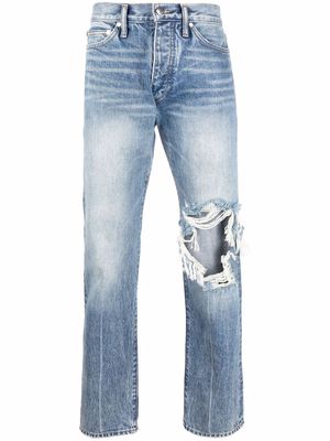 Rhude ripped-detail jeans - Blue