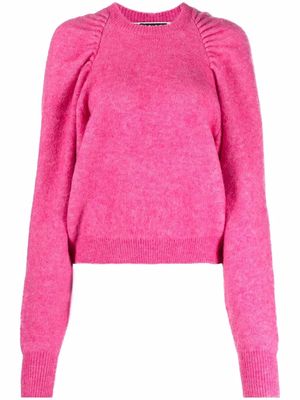 ROTATE ruched knitted jumper - Pink