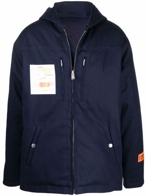 Heron Preston patch-detail hooded jacket - Blue