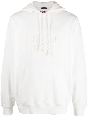 Diesel applique logo pullover hoodie - White
