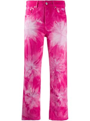MSGM tie-dye print cropped jeans - Pink