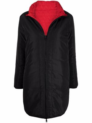 Love Moschino reversible logo-print hooded coat - Black