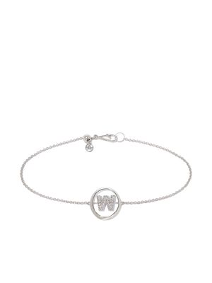 Annoushka 18kt white gold diamond Initial W bracelet - Silver