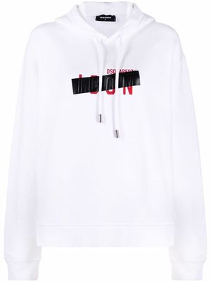 Dsquared2 blocked-logo print hoodie - White