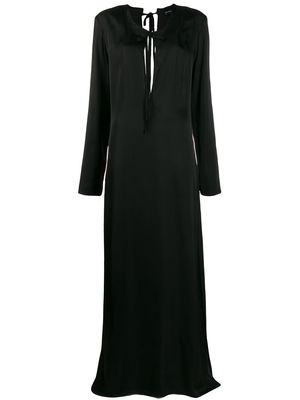 Ann Demeulemeester long sleeve tie neck dress - Black