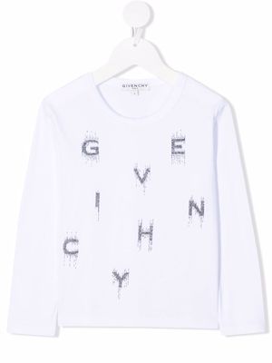 Givenchy Kids crystal-embellished logo T-shirt - White
