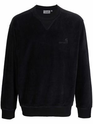 Carhartt WIP embroidered logo velour sweatshirt - Black