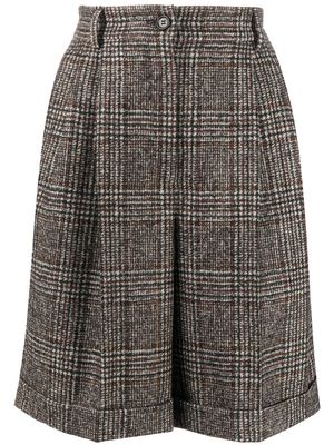 Dolce & Gabbana Glen plaid turn-up shorts - Brown