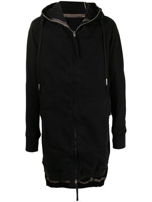 Boris Bidjan Saberi long hoodie jacket - Black
