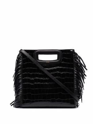Maje crocodile-embossed leather M bag - Black