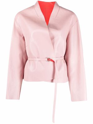 Desa 1972 belted reversible leather jacket - Pink
