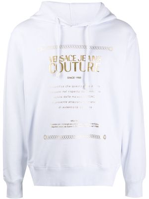 Versace Jeans Couture logo print hoodie - White