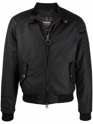 Barbour zip-up wax jacket - Black
