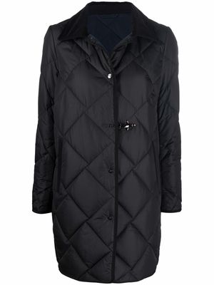 Fay quilted collared coat - Black