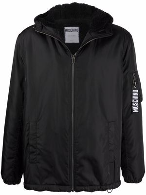 Moschino logo-keyring bomber jacket - Black