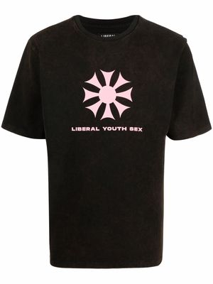 Liberal Youth Ministry logo-print cotton T-shirt - Black